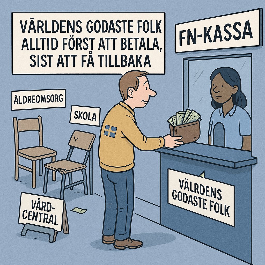 Dockmyran's tweet image. 🇸🇪 När blev det självklart att svenska folket alltid ska komma sist?

Sverige är ett av världens mest generösa länder.
Vi ligger i topp i nästan varje internationell jämförelse över hur mycket pengar som lämnar landet som bistånd, stöd och FN-bidrag.
Medan genomsnittet bland…