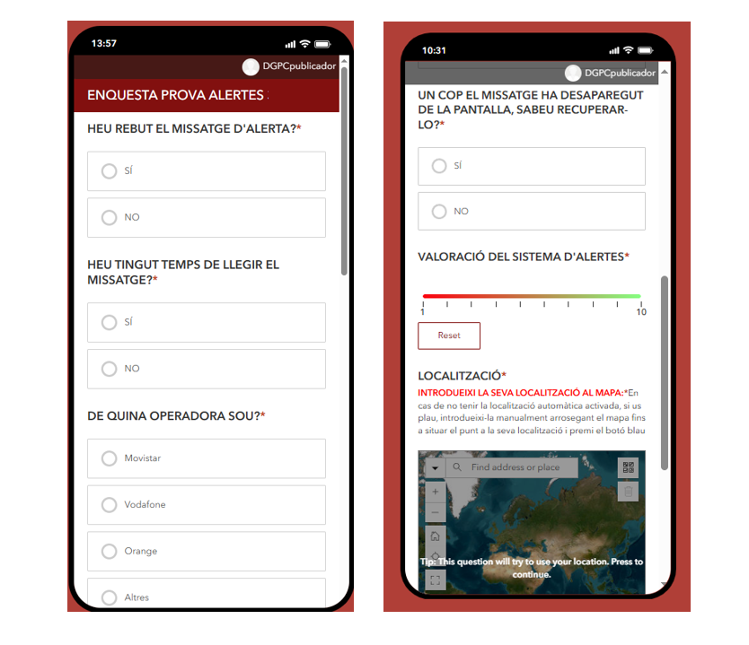 📲 Ja ha finalitzat la prova d'enviament del sistema d'alertes de #ProteccióCivil a les comarques de Barcelona

➡️ Si et trobes a la zona de recepció de l'alerta, respon a l'enquesta de valoració a gen.cat/4nzedlm