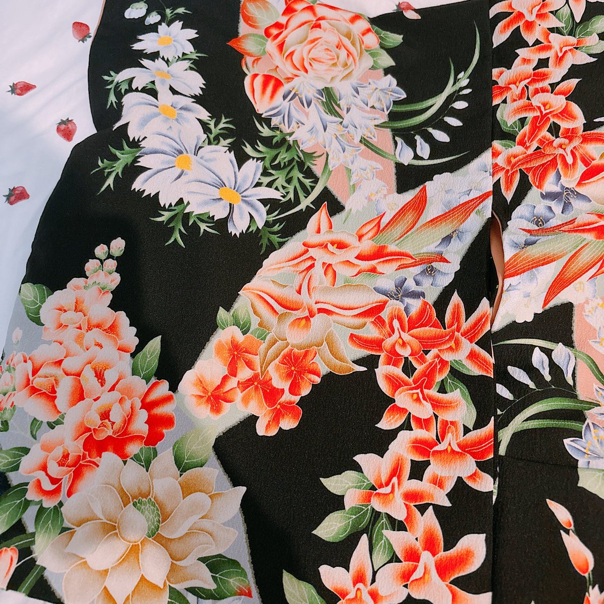 豆千代モダン 半幅帯 花柄 ブラック 豆千代モダン 🎀10/29〜11/4 新宿伊勢丹FFK・12/3〜9 阪急うめだ