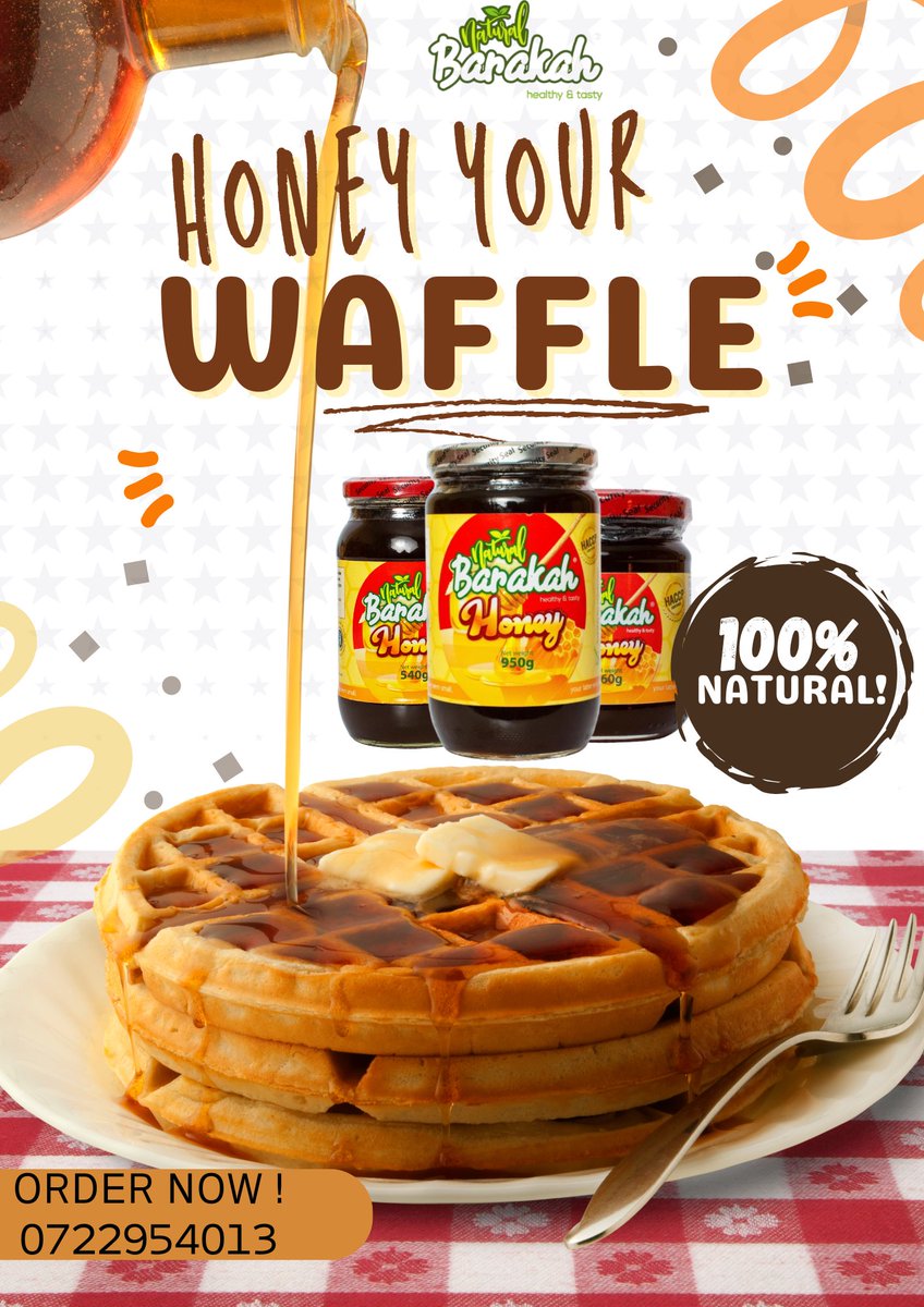 Who needs Waffle/Pancake syrup when you’ve got Sweet liquid gold🍯?
Honey your waffle with Natural Barakah Honey — 100% pure, sweet, and natural!
Quick Fix ;
• Toast • Spread butter • Drizzle Natural barakah honey
 • Add love ❤️
Order today ! Call/Whatsapp 0722 954013
#honey