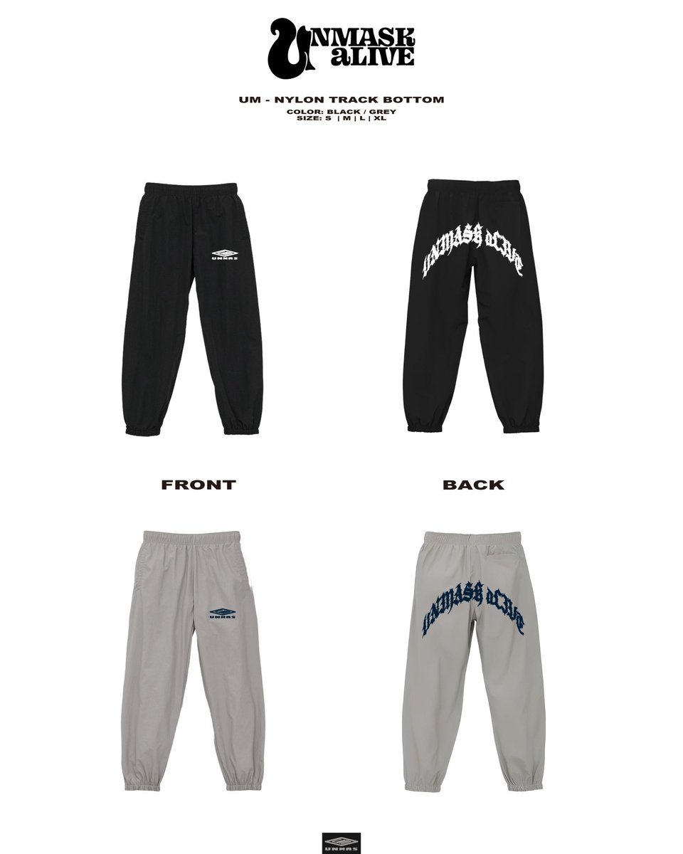 解禁！！

UNMASK aLIVE初のセットアップを
受注生産にて販売決定！

11/15のUNMASK aLIVE pre.
ONE &amp; ONLY FESTIVAL 2025で
実物展示、試着可能！

受付期間：11/16(日)12:00 ~ 11/30(日)23:59
※12月中旬発送予定

受注ページは11/16より公開します。