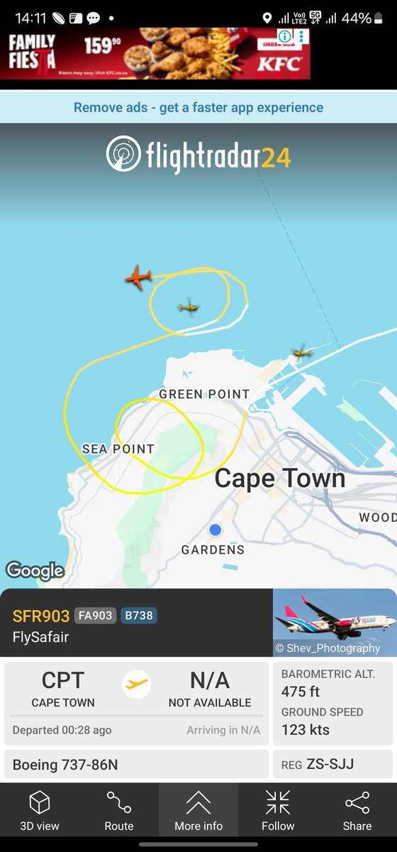 DevPurged's tweet photo. @FlySafair missed the screen shot but got you at 75ft yesterday 🤤🤯 https://t.co/cyUntHyD01