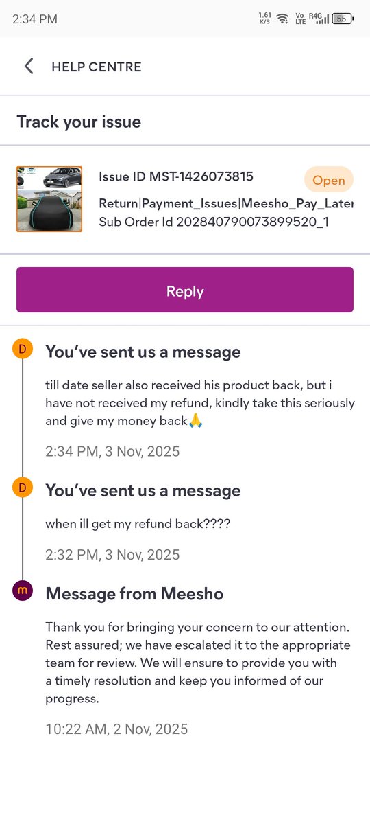 darshitv3's tweet photo. @meesho_support Still I have not received my refund, how many months u need more on this???? @ConsumerReports @Meesho_Official @jagograhakjago https://t.co/uuyU4cFARB
