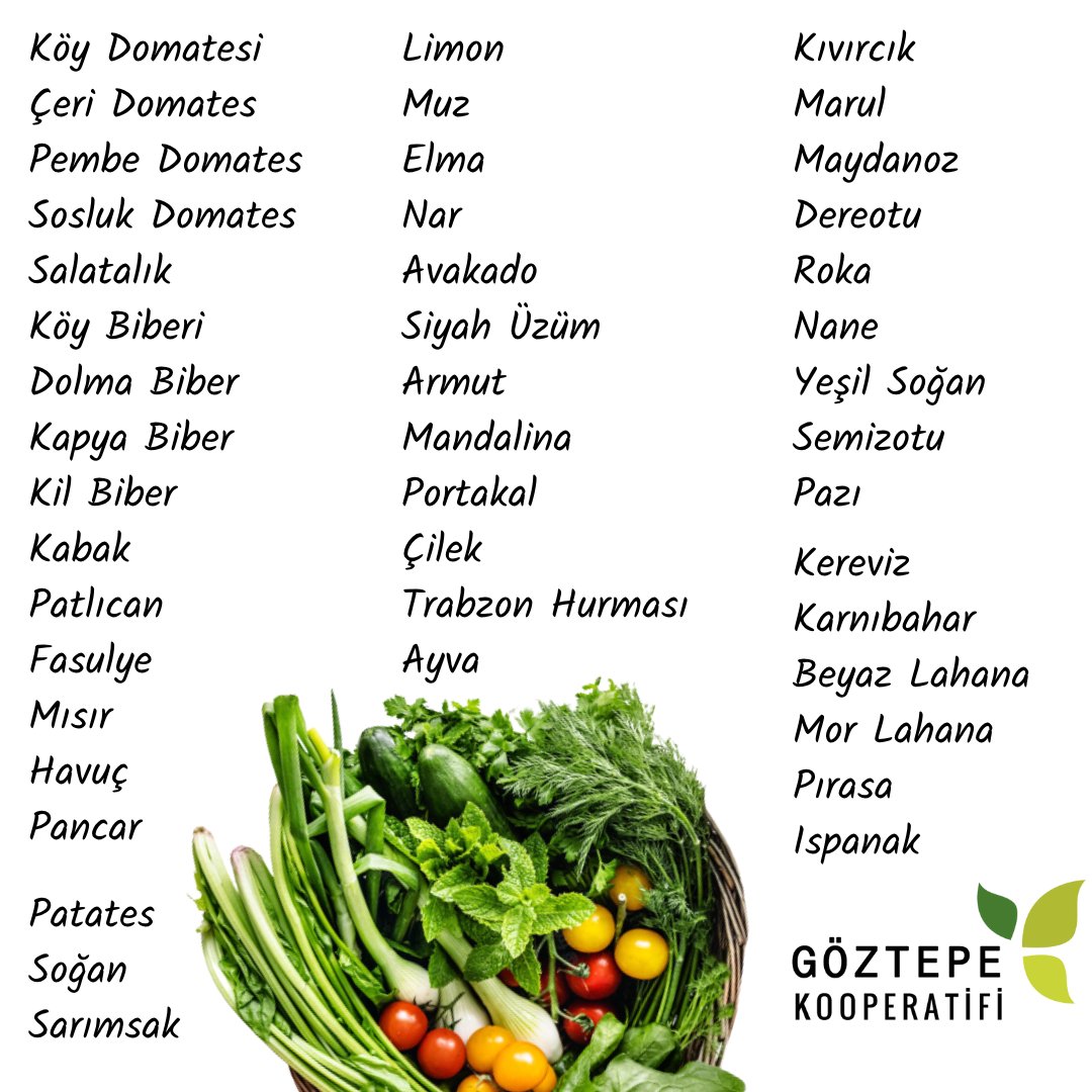 GoztepeKoop's tweet image. 5 Kasım Çarşamba günü getireceğimiz taze sebze ve meyveler için ön sipariş topluyoruz 🌿🍓🍋🍆
İstediğiniz ürünler için bugün gün içinde 0552 6504035 whatsapp üzerinden bize yazabilirsiniz
 💚💙 

#göztepekoop
#tazesebzemeyve #kooperatif #dayanışma #yaşamıbirlikteörgütlüyoruz