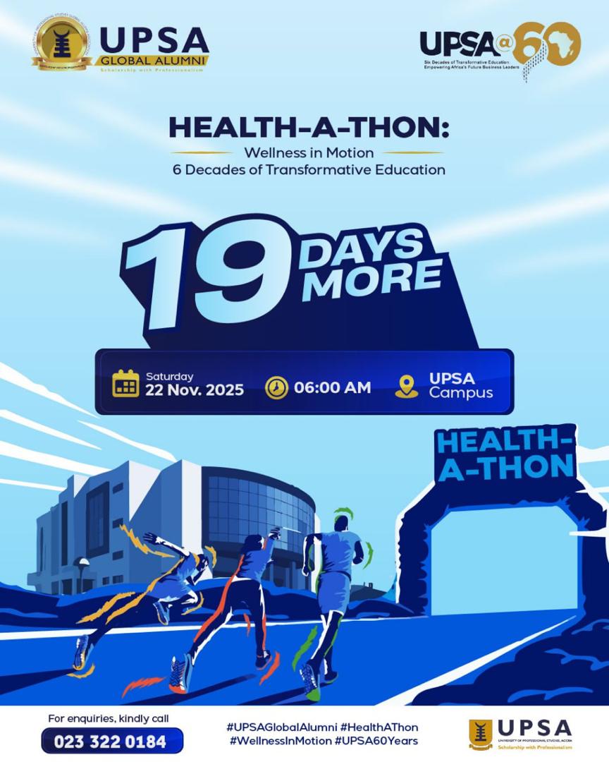 upsaccra's tweet photo. The official countdown to our highly-anticipated 60th Anniversary Health Walk has commenced... 

#UPSA60 #weloveupsa #healthwalk2025 https://t.co/9nnPLG74nz
