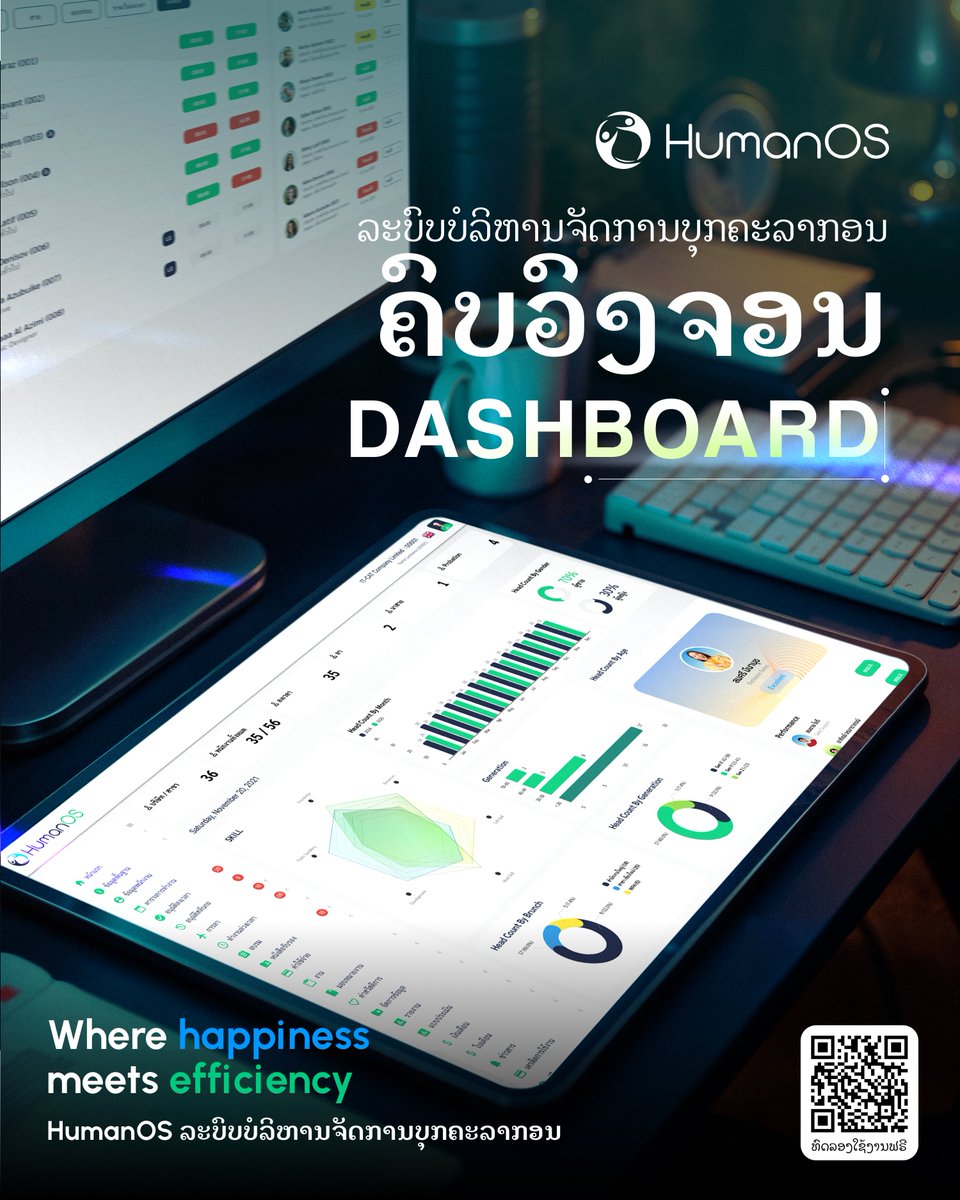 humanos_laos's tweet photo. ບໍລິຫານຄົນໃຫ້ແມ່ນຍຳກວ່າເກົ່າ ດ້ວຍ HumanOS Dashboard
#humanOS #ບຸກຄະລາກອນ #ເຮັດວຽກ #ບັນທຶກເວລາເຮັດວຽກ #ຊົ່ວໂມງເຮັດວຽກ #ພາສີ #ເງິນເດືອນ #ທຸລະກິດ #hr #laostoday #ປະເທດລາວ #ສະບາຍດີ #hrsolutions #Payroll #ປະເມີນສະມັດທະນະ https://t.co/ZEH5hR1Mid