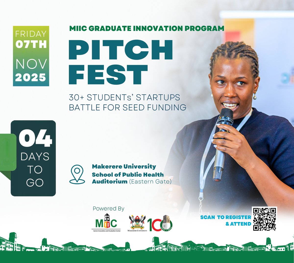 miic_ug's tweet photo. 🔥 4 Days to Go! | The Countdown to Pitch Fest 2025 Is On.

Only 4 days left until brilliant student innovators take the stage to pitch their solutions.

From AI-powered solutions to community-changing innovations, the #GraduateInnovationProgram teams are ready to showcase months of hard work, creativity and passion.

Venue: Makerere University School of Public Health Auditorium
Date: 7th November 2025 | 🕗 8:00 AM – 5:00 PM

Don't miss the energy, inspiration, and innovation that define Pitch Fest 2025. Register 👉https://t.co/JtwJ41Fark

#PitchFest2025 #GraduateInnovationProgram
