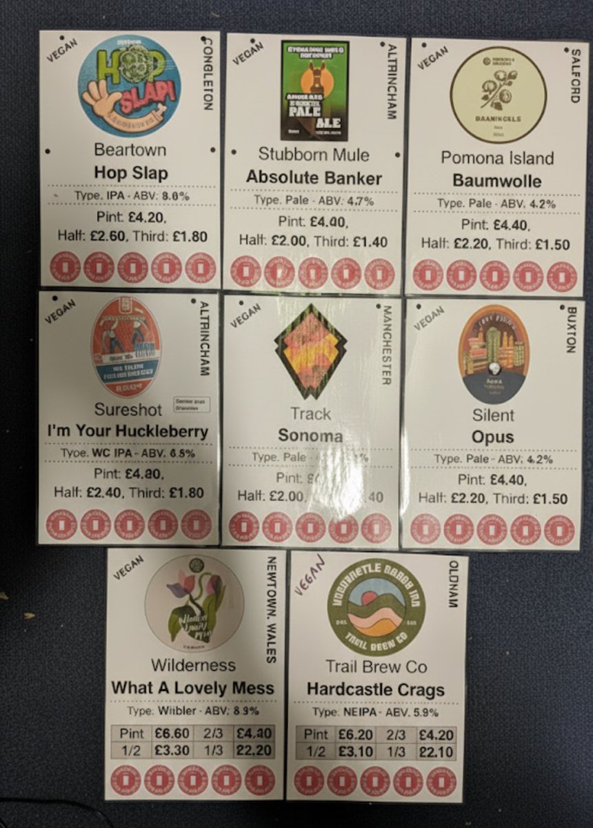 A small selection of the #Vegan beers available at the #Didsbury Beer Festival just gone. Managed to try quite a few (not too many as I was working!)