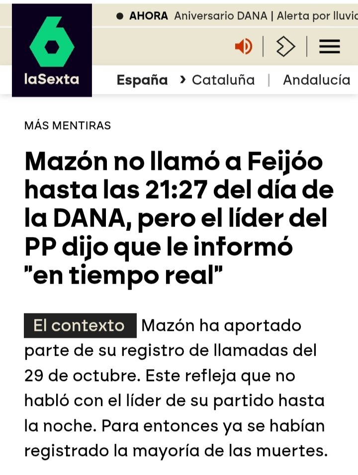 palenzuelayoli's tweet photo. @crispmarcote El miserable de #Mazón la deja a ella la responsabilidad, cuenta la verdad M Bél...
Los culpables de que este señor siga ahí son el #PP_VOX!!
Dale la voz al pueblo, a l@s #Valencian@s es lo menos que deberías hacer, porque no has aclarado nada...😬 https://t.co/fvXybLPwXx
