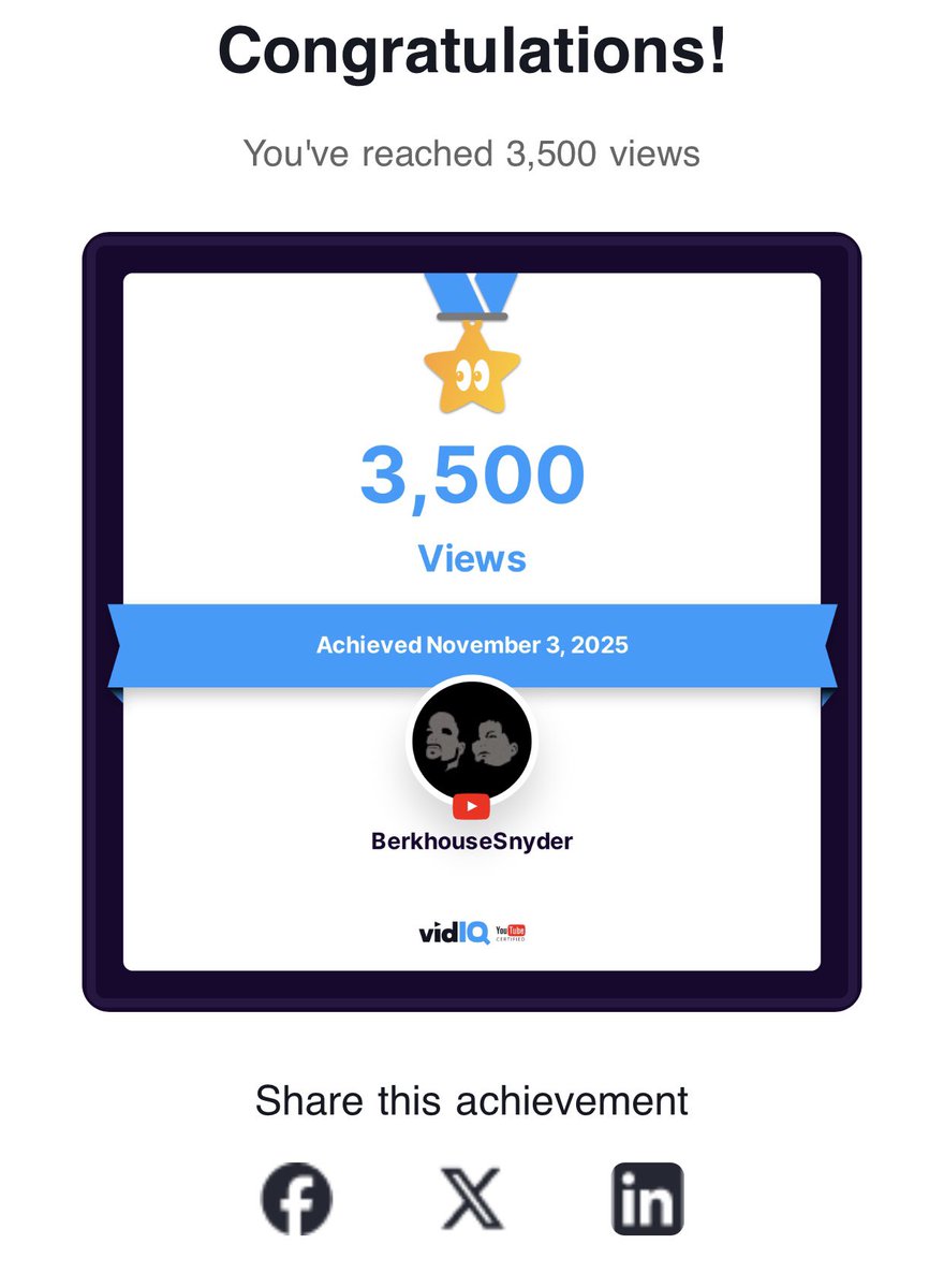 #BerkhouseSnyder #Youtube channel has reached 3500 views! Thanks for the support! Check it out here!

youtube.com/@berkhousesnyd…