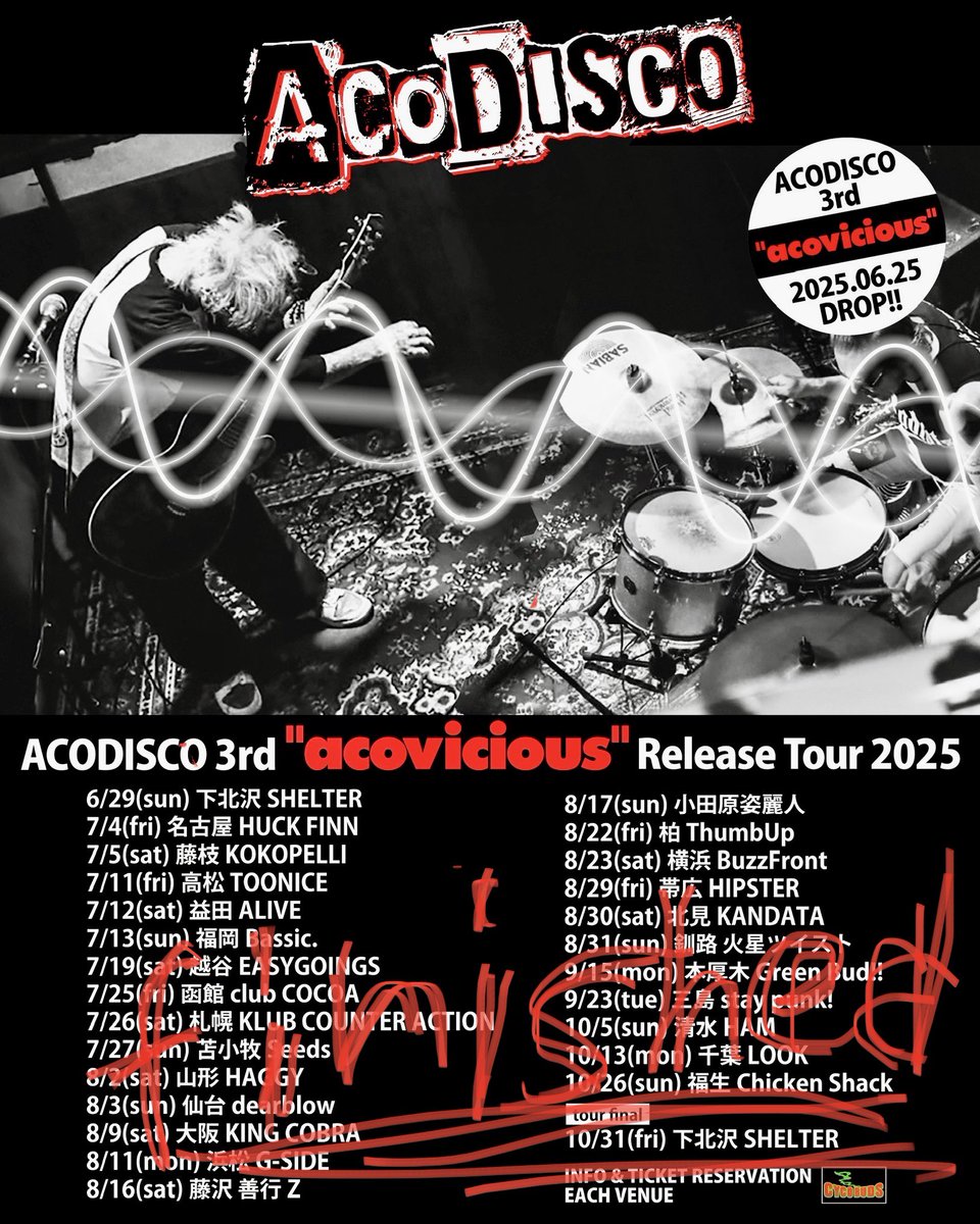 TORUxxx_gtr's tweet photo. そそのかされてその気になって始めたACODISCO、3rd "acovicious" ツアーも先日のシェルターで終了！1st期からアコギでオリジナルサウンド探求しつつ試行錯誤繰り返しやっと理想郷へと辿り着いた感ではありますがまだまだ脳内イメージを具現化すべく探求してく事でしょう、ネクストGIGまでフルエテマテ https://t.co/40GNUnL7Ew