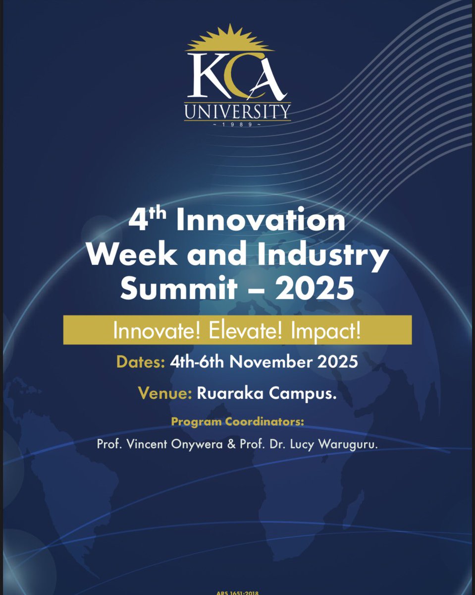 jumalaw98's tweet photo. We’re excited to be part of the 4th @kcauniversity Innovation Week 🎉
📍 Ruaraka Campus | 🗓️ Nov 4–6
Catch our DevOps panel on Day 2 (Nov 5) & visit our booth!
🎟️ First 4 visitors win FREE tickets to @AfDevOpsSummit 2.0!
#InnovationWeek #DevOpsAfrica #NairobiDevOps https://t.co/CgCVyvOJGA