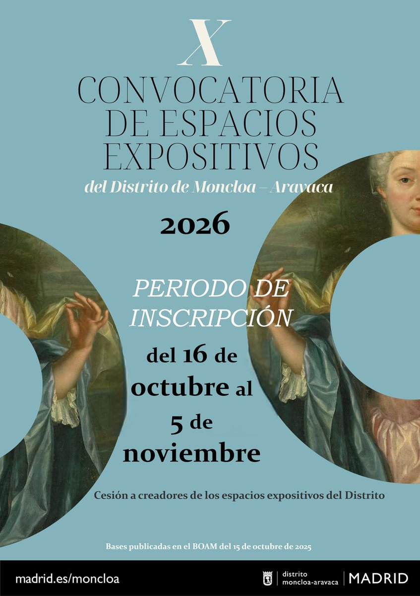 📸 ¿Eres artistas plástico o fotógrafo y quieres exponer tus obras?🖌️
📢 Abrimos la convocatoria para la cesión de salas de exposiciones en 2026
🙋🏻 Las solicitudes se pueden presentar hasta el 5 de noviembre, adjuntando CV y una memoria del proyecto
👉 informate.madrid.es/ilba32