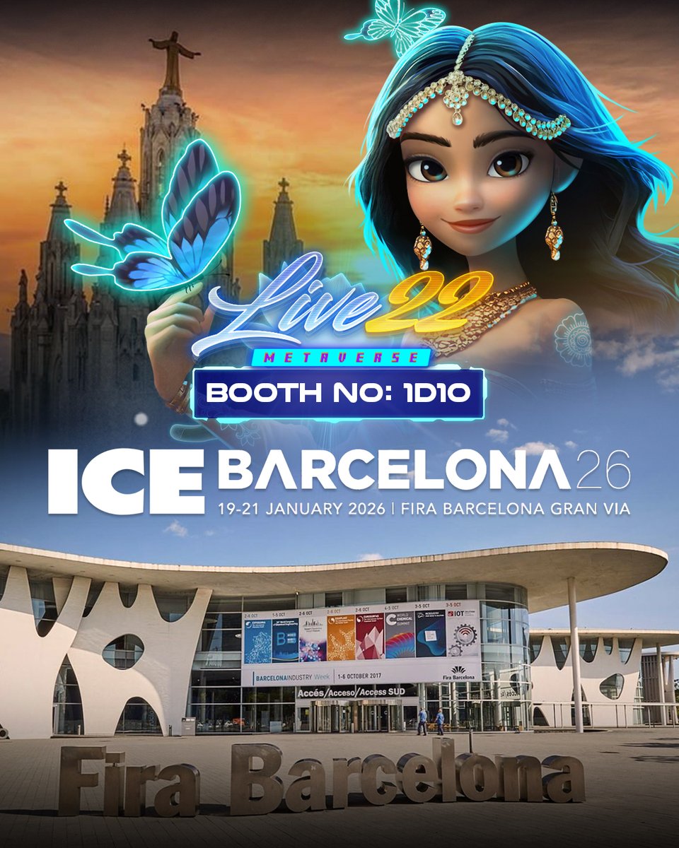 🎮 Get ready — Live22 is taking on ICE Barcelona 2026!
Catch our latest game releases, meet our team, and talk business in person.
📅 Jan 19–21, 2026
📍 Fira Barcelona Gran Via, Booth 1D10
🤝Let’s connect and make great things happen! ✨
#ICEBarcelona2026 #Live22 #igamingindustry