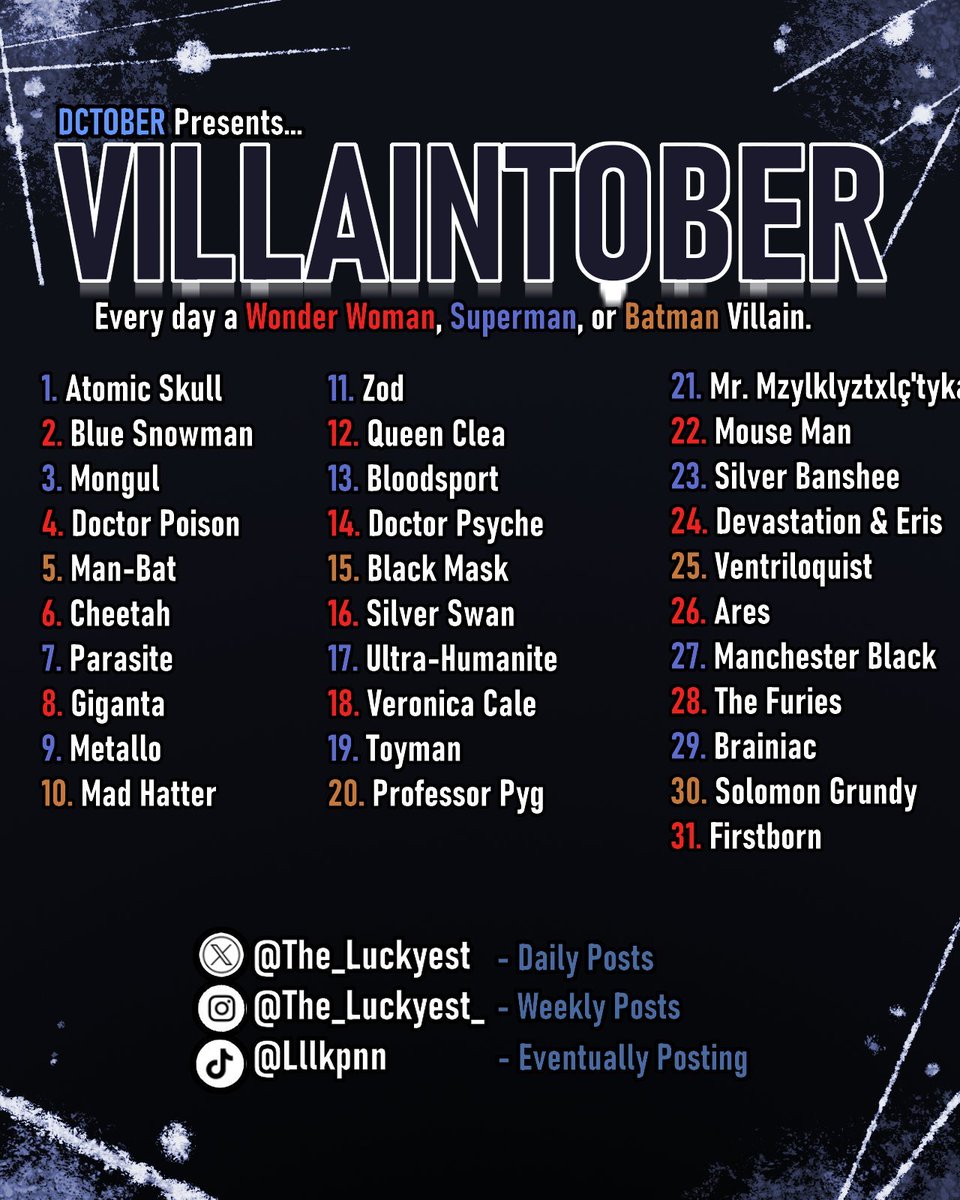 gremlininmywall's tweet photo. All of #Villainvember2025 aka DCTOBER IN NOVEMBER: A 🧵

#Villaintober #DCtober #gremlinverse https://t.co/N0LEwTrB7Q