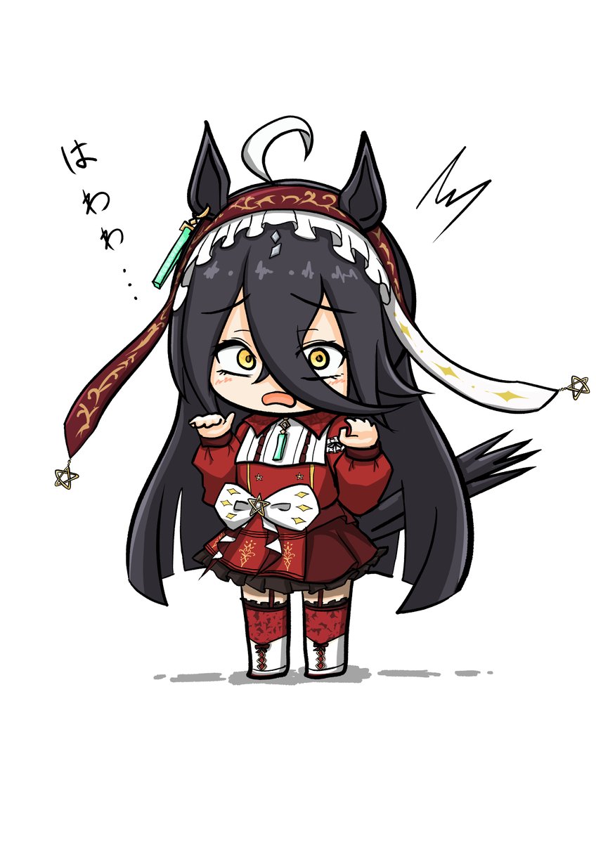 マンハッタンカフェ(ウマ娘) 「Manhattan Cafe 娘の勝負服をこっそり着てたカフェ #umamusu」|マグノリアのイラスト