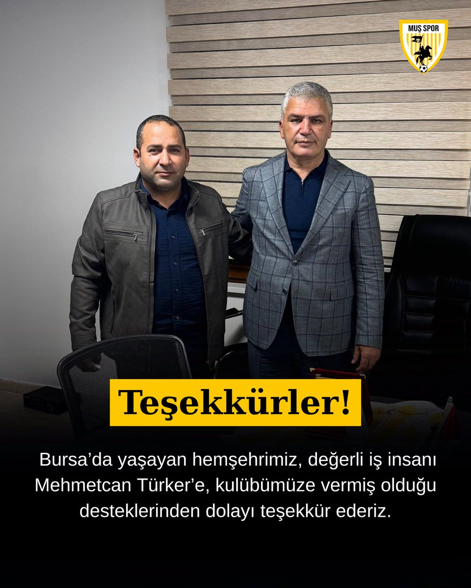 Bursa’da yaşayan hemşehrimiz, değerli iş insanı Mehmetcan Türker’e, kulübümüze vermiş olduğu desteklerinden dolayı teşekkür ederiz.