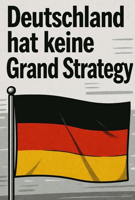 Was läuft in 🇩🇪 schief? 

Mangelnde Fehlerkultur + häufig anzutreffende obrigkeitshörige politische Kultur + unterentwickelte strategische Kultur = dogmatische deutsche Identität als „Zivilmacht“ (Hanns W. Maull).

Paradigmenwechsel - jetzt.

Stärke + Werte.

#GrandStrategy