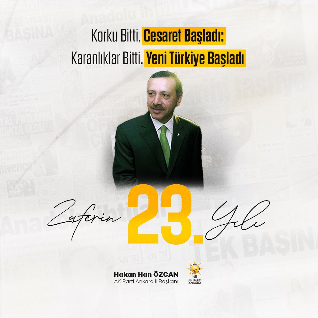 #3Kasım2002 Türkiye'nin miladıdır

“Biz bu millete efendi olmaya değil hizmetkar olmaya geldik." sözleriyle başlayan ve 23 yıldır millet aşkıyla nice zaferler kazanılan uzun ve güzel bir yol bizimkisi.

Milletin iktidara gelişinin yıldönümünde Cumhurbaşkanımız ve Genel Başkanımız