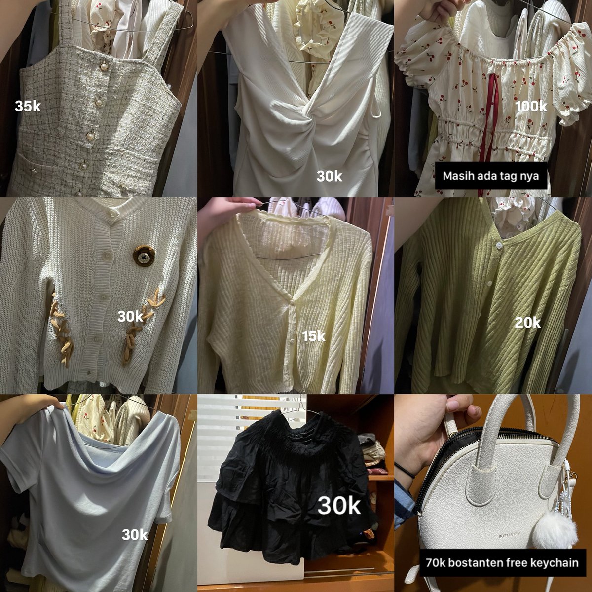 antyuans's tweet photo. WTS 🛐 preloved bekas pemakaian pribadi, all preloved kec yg baju cherry masih baru dan ada tag nya https://t.co/wCyzZbtq91
