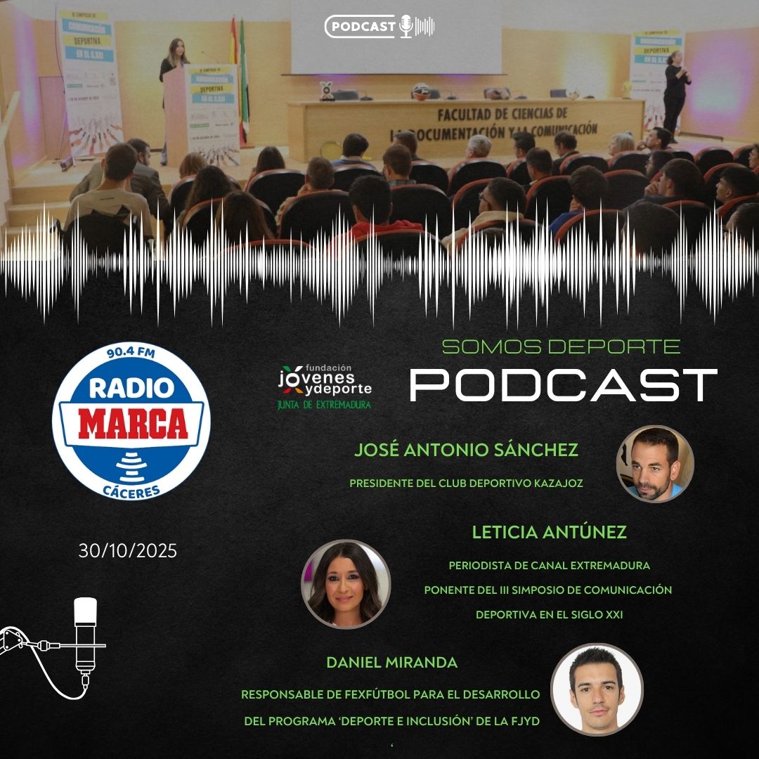 Ya tienes el podcast #SomosDeporte364 de <a href="/MarcaCaceres/">Radio MARCA Cáceres</a> en nuestra web. En esta ocasión con:

- José Antonio Sánchez, de <a href="/kazajoz/">Kazajoz Team</a> 🚴‍♀️🚵‍♀️
- <a href="/LeticiaAntunez/">Leticia Antúnez</a> (III Simposio de Com. Deportiva) 🎙️
- Daniel Miranda <a href="/FedExFutbol/">Fexfutbol</a> ⚽️ (Deporte e Inclusión) 

fundacionjd.com/wp-content/upl…