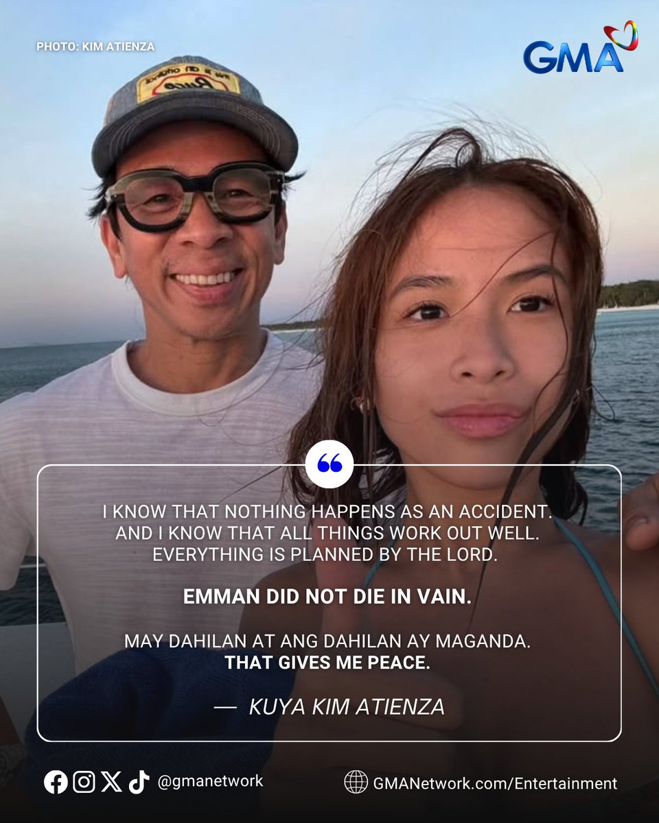 gmanetwork's tweet image. &quot;EMMAN DID NOT DIE IN VAIN&quot; 🤍

In an interview with Jessica Soho, Kim Atienza shared how his family is facing the sudden passing of his daughter Emman Atienza.

Read the full story HERE: bit.ly/4oTiu4g

#KapusoTalks
#KapusoShowbizNews