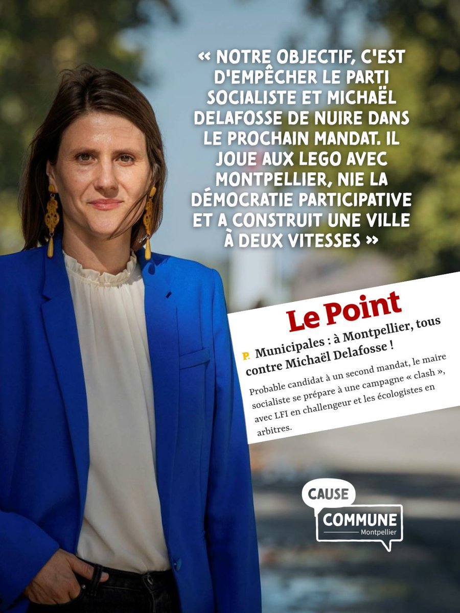 AlenkaDoulain's tweet image. 🤝 Dans Le Point, j&apos;appelle à l&apos;unité entre @CauseCommuneMTP , @EELVMontpellier  et @LFIMontpellier pour tourner la page de la gestion macroniste de M.Delafosse

⤵️L&apos;article à lire lepoint.fr/politique/muni…