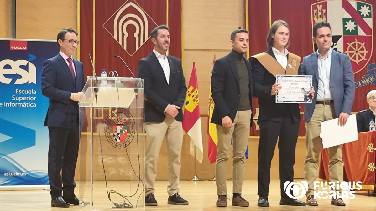 FuriousKoalas's tweet photo. El 31 de octubre participamos en la entrega de los Premios Máquina de Turing 2025, que reconocen los mejores TFE de la @esiuclm por su calidad e impacto 💡
¡Enhorabuena a los premiados!
🏆 Marcos Redondo Madruga (600 €)
🥈 Marcelo Chinarro Cabrero (400 €) https://t.co/zEooQCEJIM