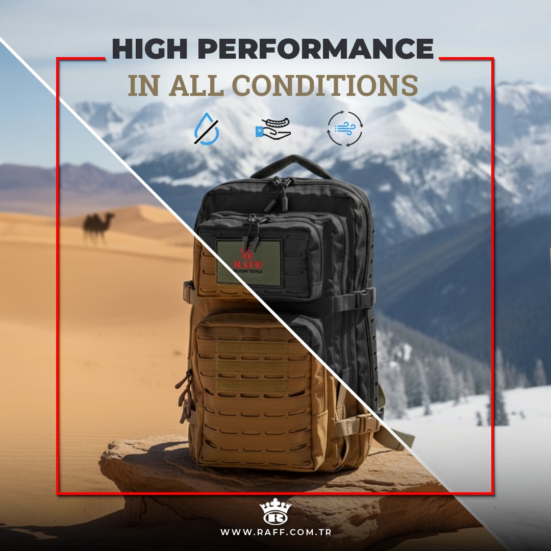 RaffMilitary's tweet image. Conditions may change, but Raff quality remains the same. 🛡️

From the scorching heat of the desert to the harshest winter cold, our backpacks are designed for high performance in all conditions, keeping you ready for any mission.

#RaffMilitaryTextile #MilitaryBackpack