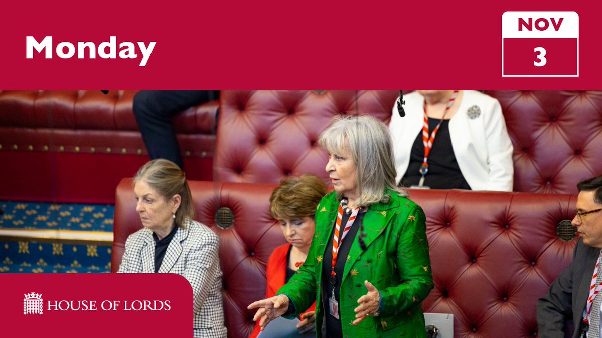 UKHouseofLords's tweet image. 🕝  #HouseOfLords from 2.30pm includes:

🟥 financial support to London boroughs
🟥 AI training for the UK’s workforce
🟥 Border Security, Asylum and Immigration Bill
🟥Planning and Infrastructure Bill
🟥 Tobacco and Vapes Bill

➡️ See full schedule
parliament.uk/business/news/…