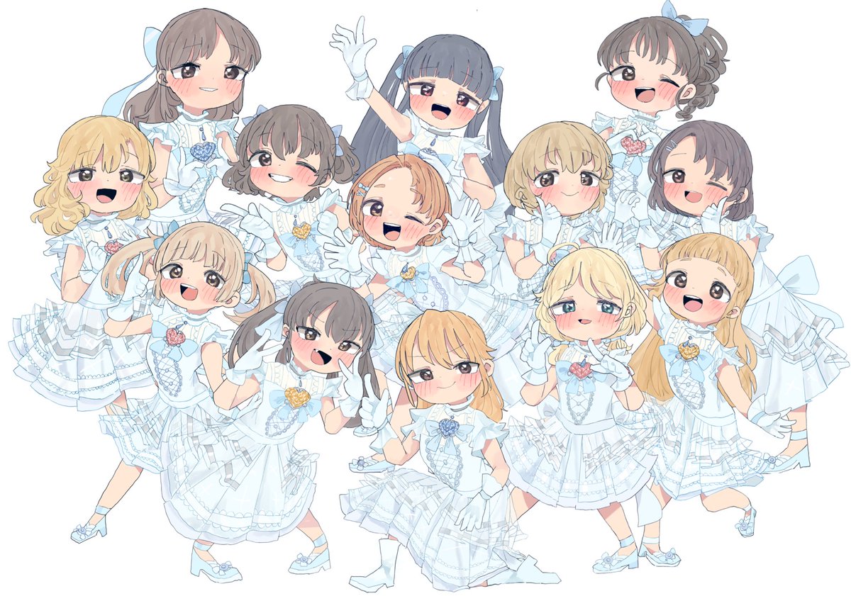 U149全員描き終えましたー！！☘️🪽
みんなそれぞれ個性のある、自信持って出せる代表作になりました〜
大変だったけど楽しかった！！いつか絶対叶えよう😭