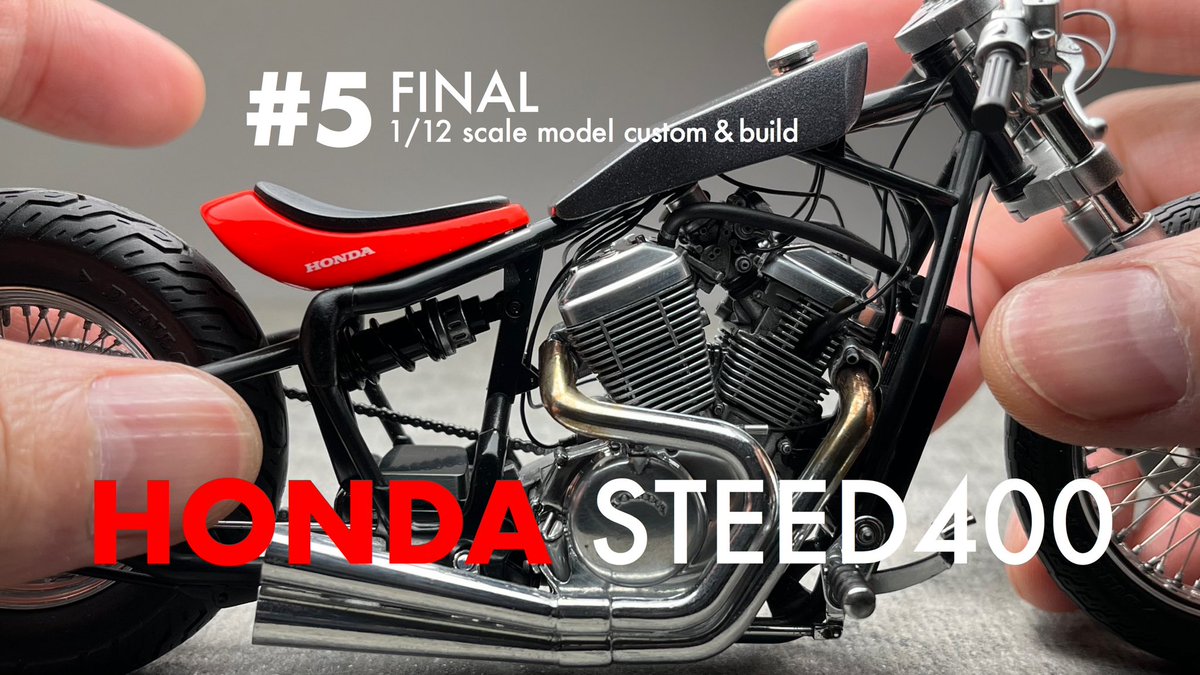KotaScale's tweet photo. HONDA STEED400【#5 (Final)】製作動画 完成！
It’s on YouTube !!
https://t.co/mDuXhjBGCU
Building Aoshima 1/12 HONDA STEED400【#5（Final）】Scale Model Custom

#プラモデル製作 https://t.co/7ydQ0YOcEe
