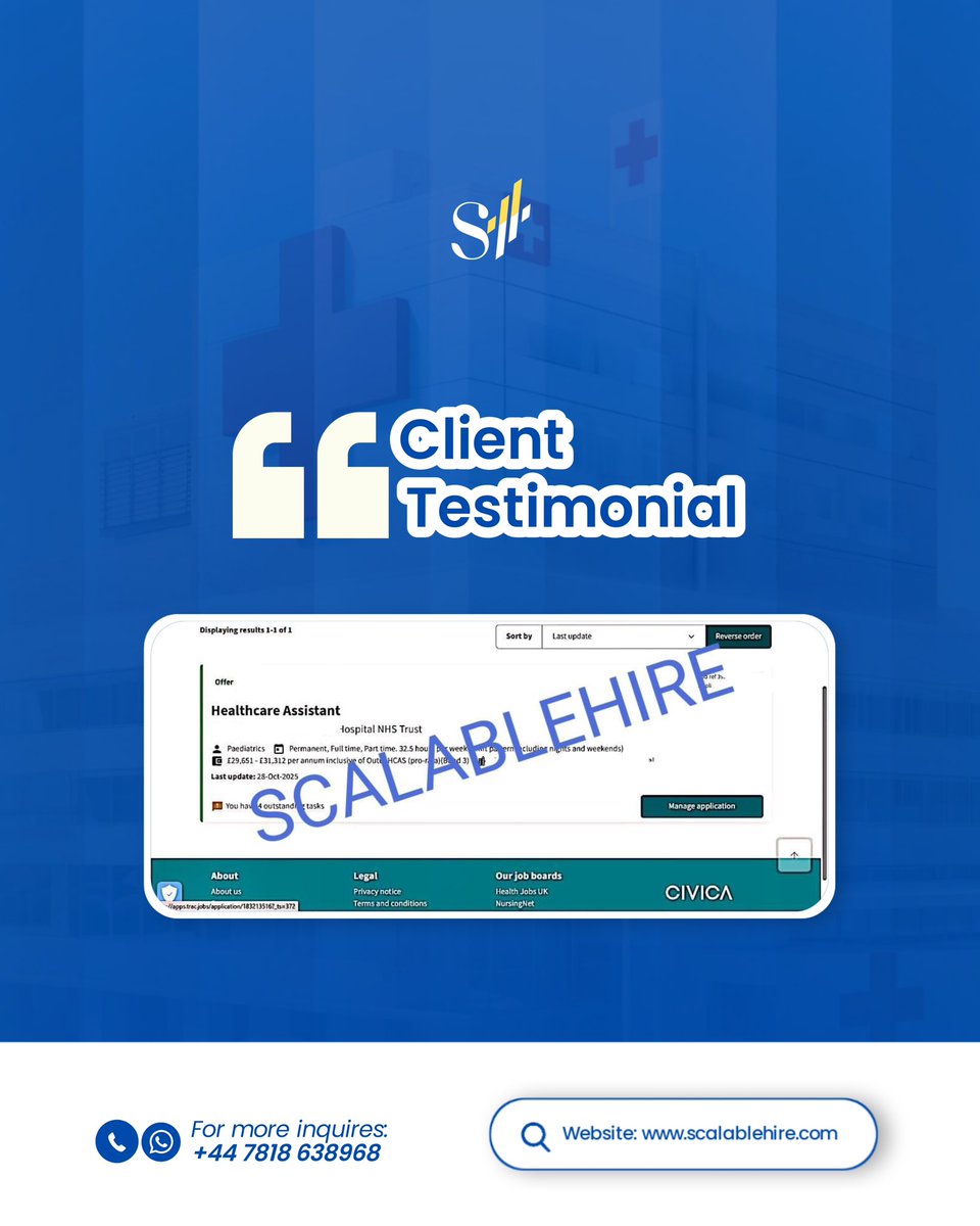 Scalablehire's tweet image. Back-to-back UK job offers secured.
When your CV is positioned correctly and your applications are strategic, the results will show.

If you’re serious about getting a UK role with sponsorship, comment “READY” and I’ll send you the process we use.
Let’s get you your offer