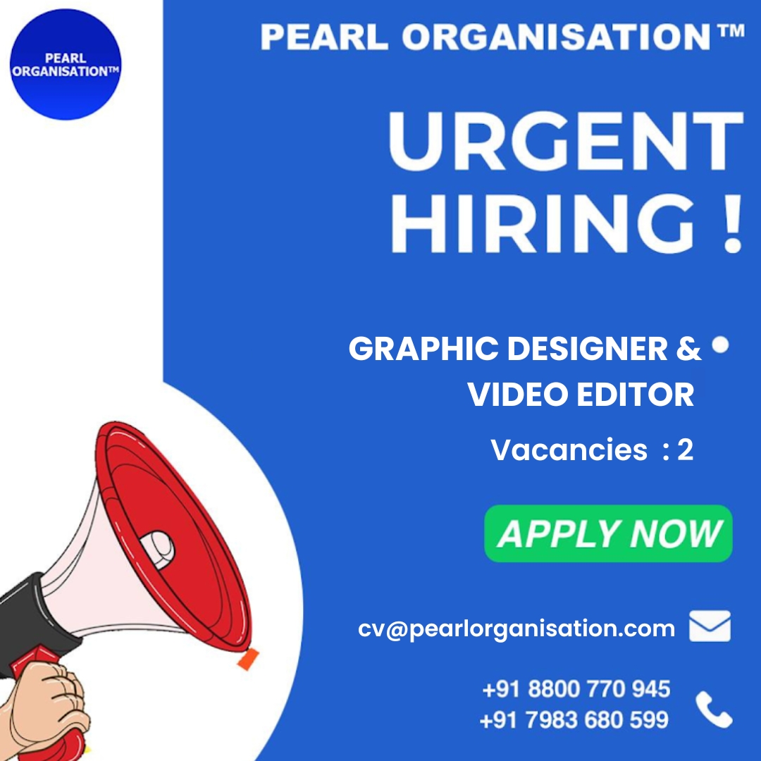 pearlorgs's tweet photo. #URGENT #HiringAlert We are looking for #GraphicDesigner #videoeditor at our #Dehradun_HQ Location.  Share your updated #CV at cv@pearlorganisation.com /OR you can #call at +91-7983680599 / +91-8800770945  Visit - https://t.co/tMKvEEb6hk #PearlOrganisationJob https://t.co/iajBRFcOE0