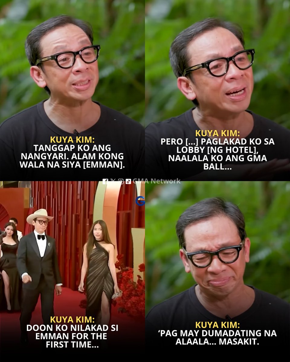 gmanetwork's tweet image. Kuya Kim: “'Pag may dumadating na alaala... masakit.” 💔

Hindi naitago ni #KuyaKimAtienza ang sakit nang muling mapag-usapan ang kanyang yumaong anak na si #EmmanAtienza sa kaniyang interview sa #KMJS.