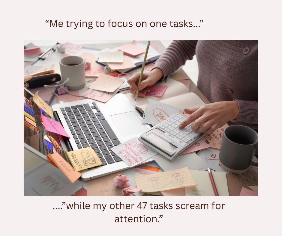 MkhanVA's tweet photo. Ever try to focus on one task… and suddenly remember the other 47 waiting for you? 😩☕
Welcome to the multitasking Olympics — starring every overwhelmed Virtual Assistant ever! 😂💻 
#VALife #MultitaskingMode #Overloaded #WorkFromHomeHumor #VirtualAssistant https://t.co/dGTXSxGqaC