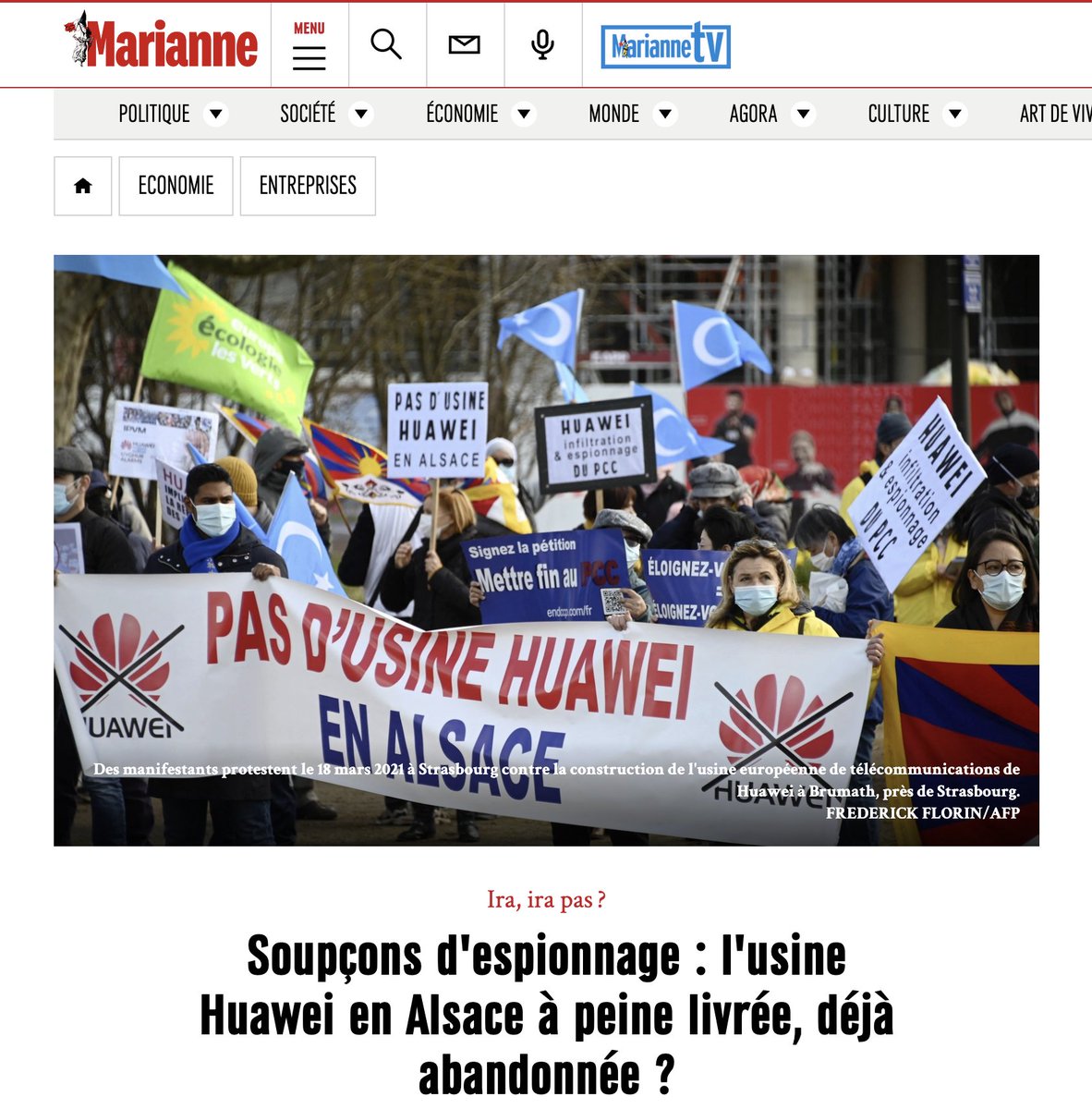 🇨🇳🌐 Soupçons d'espionnage : l'usine Huawei en Alsace à peine livrée, déjà abandonnée ?

Huawei est « un exemple intéressant de vecteur de menace potentielle sur notre souveraineté. La technologie 5G reste un domaine où l'émergence d'acteurs non européens est une fragilité pour