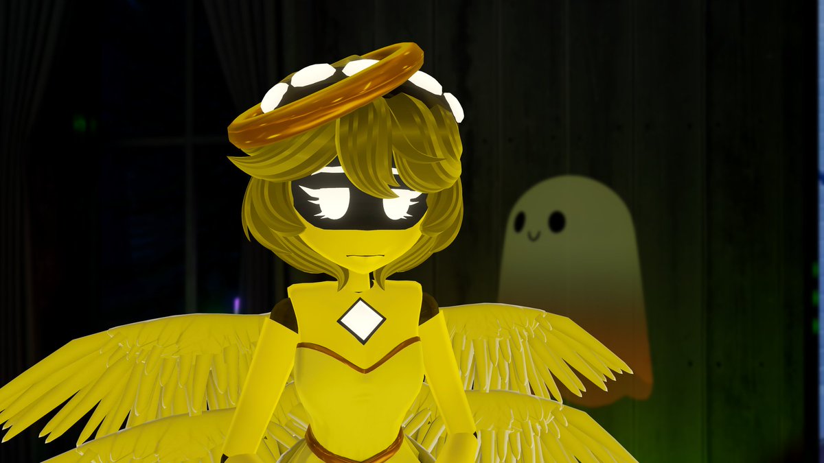 FusionTheYT's tweet photo. Angel V~! 💛😇
#murderdrones #mdv #SerialDesignationV #mdtwt #angelV #SDV #VRChat #VRC https://t.co/DNcNtNDxGC
