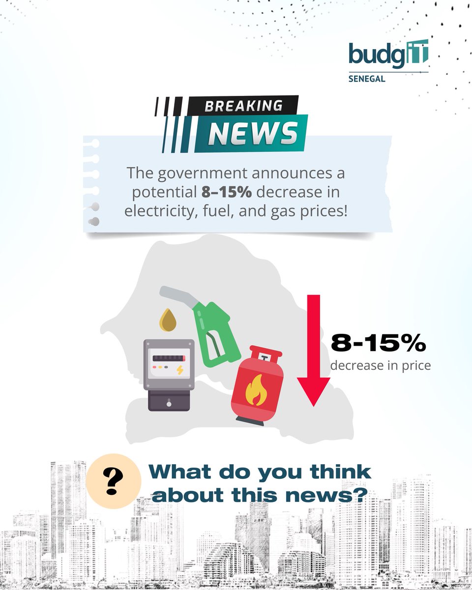 Le gouvernement sénégalais envisage une baisse de 8 à 15 % des prix de l’électricité, du carburant et du gaz. Une mesure qui pourrait soulager les ménages et les entreprises.
Qu’en pensez-vous ?
#Budget2025 #Kebetu #BudgITSenegal