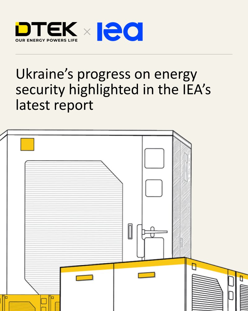 dtek_en's tweet image. The @IEA has published its latest report “Ukraine’s Energy Security: A pre-winter assessment” and it’s encouraging to see our progress being recognised.

The report highlights how far the country has come in strengthening its energy system and the role that private companies like…