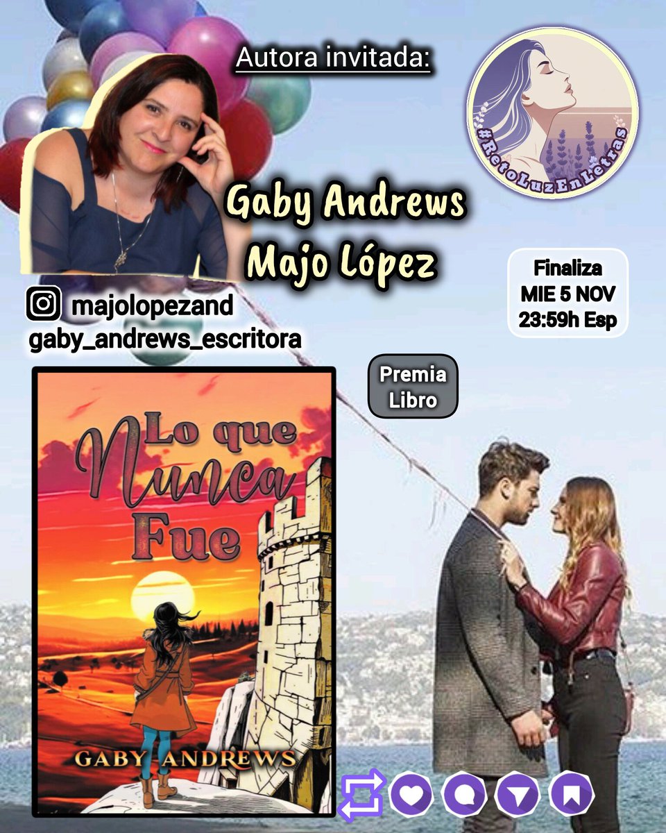 ✨#RetoLuzEnLetras 163*
🖊️Autora invitada: Gaby Andrews instagram.com/gaby_andrews_e…

BASES:
‼️Usa tal cual imagen reto
✍🏼Relato-Cuento-Poesía
➡️Dentro de tu texto: *LO QUE NUNCA FUE*
💡Cuida:Lenguaje-Ortografía
✨Usa #️⃣
🔁Comparte

🏅Gaby premia📕Libro
⌛FIN: SAB 5 Nov • 23:59hs🇪🇸