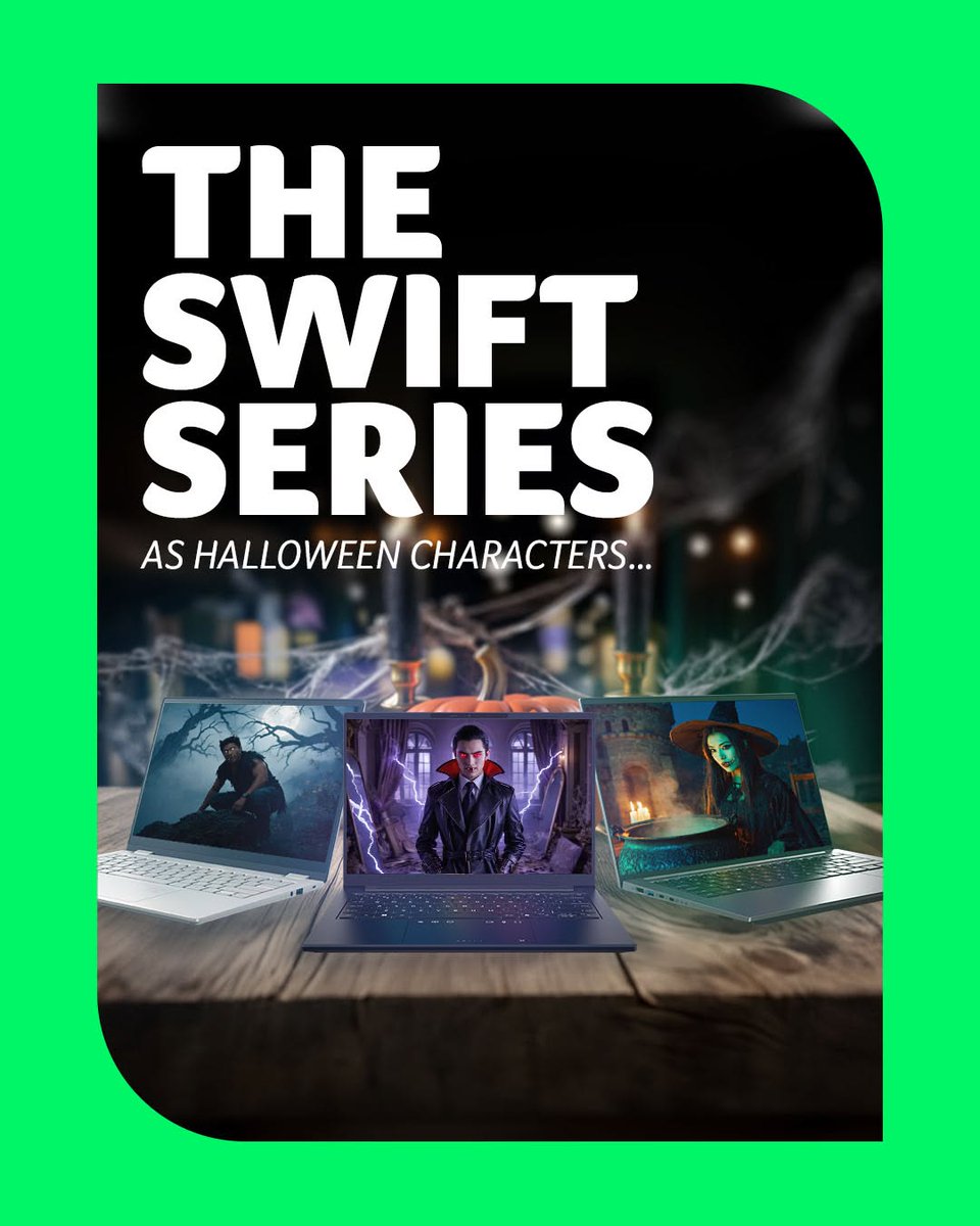 AcerFrance's tweet image. Le #AcerSwiftEdge14AI, le #AcerSwiftX14AI ou le #AcerSwiftGo14AI ?
Quel ordinateur portable #AcerSwiftSeries correspond le mieux à votre ambiance d&apos;Halloween ?

Dites-le nous dans les commentaires  ⬇️ 👀
