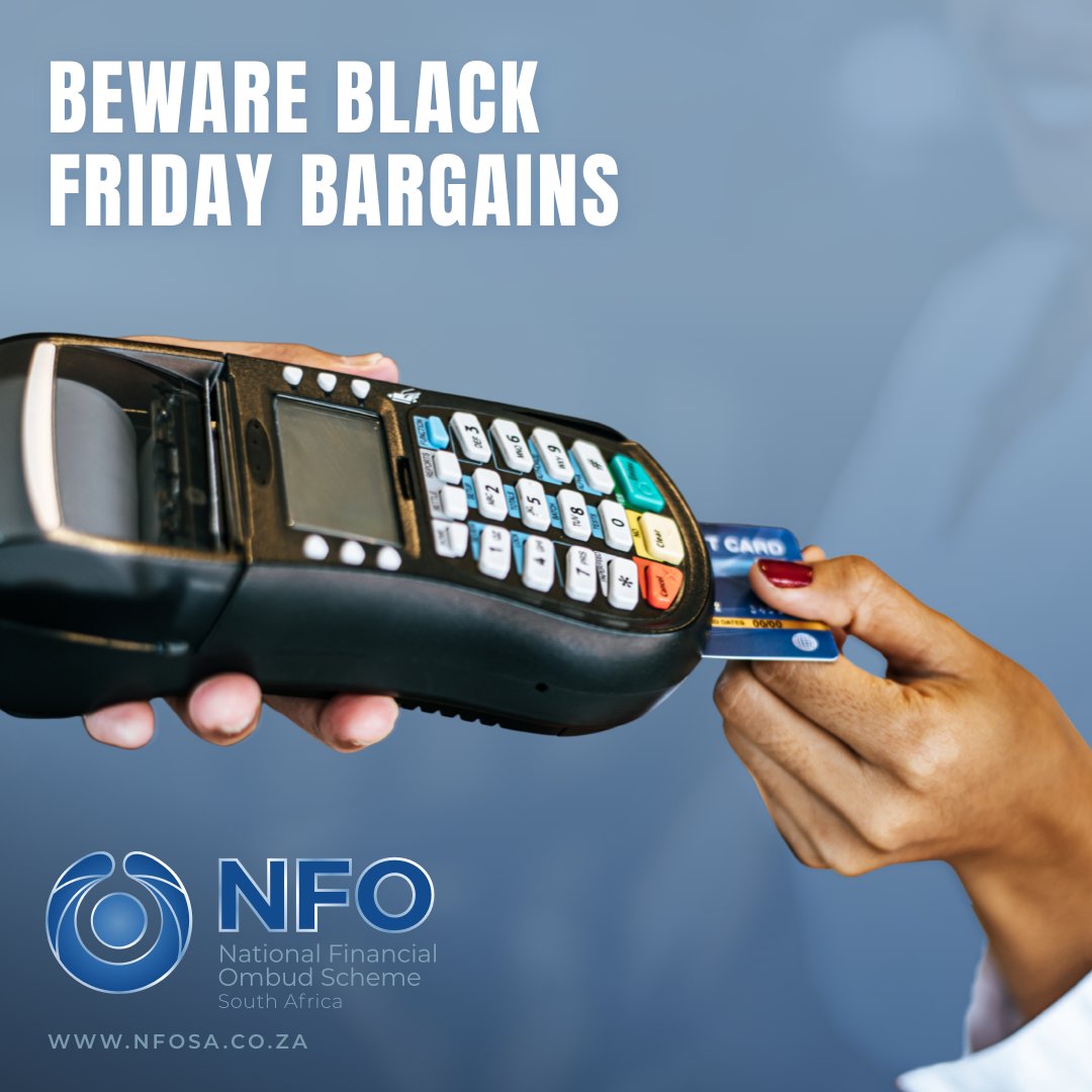 NFO_Ombud's tweet image. Black Friday deals can tempt many consumers into overspending and going into debt. Using credit cards, in particular, can result in long-term hardship due to the high interest rates charged on outstanding balances. Excessive Black Friday swiping can undermine your financial plans…