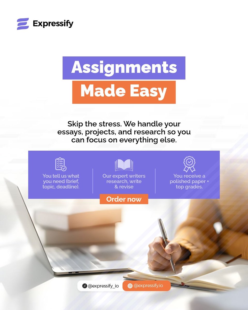 expressify_io's tweet photo. Trying to balance school, work, life (and sanity)?
We understand.
Let us take the heavy academic workload off your shoulders.

Share your brief → We handle the research and writing → You submit with confidence.
Simple. Smooth. Stress-free. ✨

#expressifywrites #academicwriting https://t.co/2vWWY4YzHr