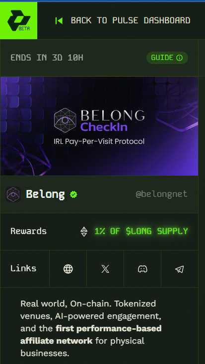 MaxMorgan2023's tweet photo. Time’s ticking fast as the @belongnet campaign ends in just THREE days. With 7.5M $LONG up for grabs, every rank matters. I’m holding #75 and pushing hard for Top 50 before the clock runs out. https://t.co/hLb4mduPCx