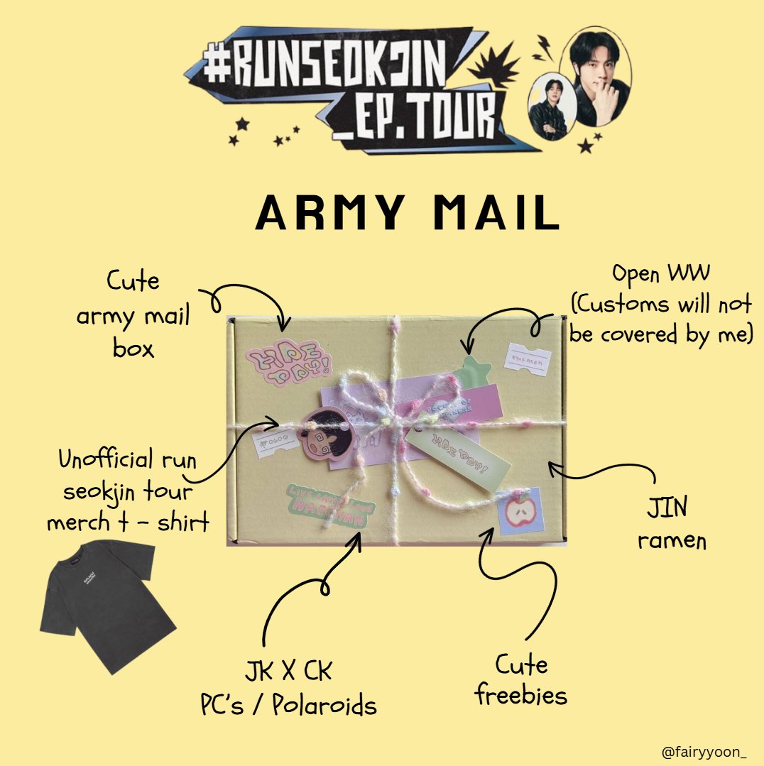 fairyyoon_'s tweet image. #RUNSEOKJIN_epTOUR giveaway with @Minpdnim07 

1 winner will receive army mail (inclusions in the pic) 

Rules
- Open ww (customs are not covered)
- for followers only
- ends on 1st dec.

How to participate
- Like and Retweet
- Reply your fav moment form #RUNSEOKJIN_epTOUR