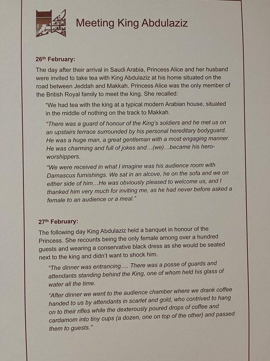 An extraordinary exhibition by <a href="/RGS_IBG/">Royal Geographical Society (with IBG)</a> &amp; <a href="/KAPLibrary/">مكتبة الملك عبدالعزيز العامة</a> <a href="/SaudiEmbassyUK/">Saudi Embassy UK</a> showcasing rare photographs taken by Princess Alice, granddaughter of Queen Victoria during her 1938 visit to Jeddah—capturing life there before the oil boom. She was the first female royal to visit the kingdom