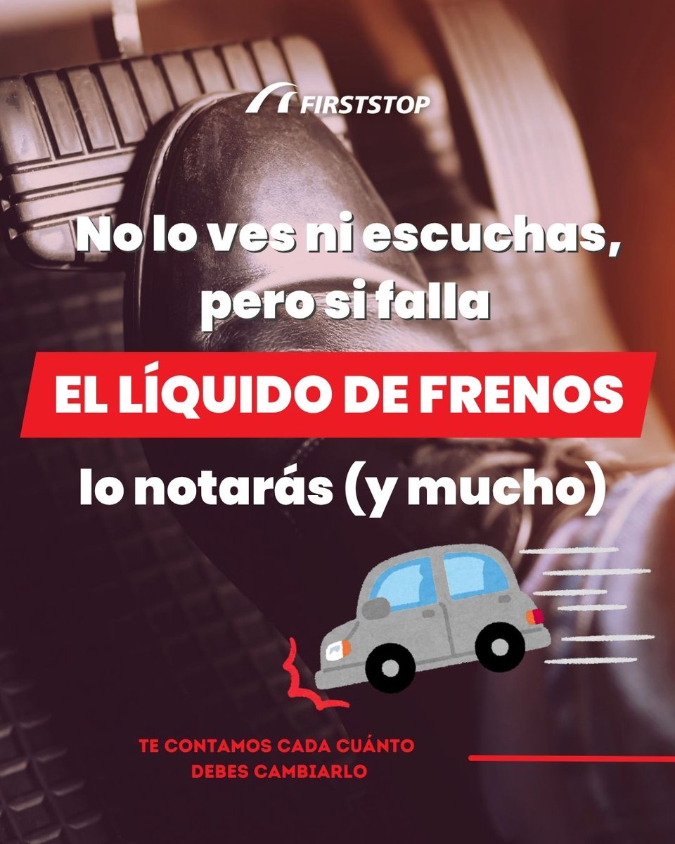 🚗No se ve ni hace ruido… pero si falla el líquido de frenos, lo notarás. Pierde eficacia con el tiempo y el cambio de temperatura.

📅¡Adelántate! Reví­salo en nuestros talleres cada 2 años o 40.000 km.

#FirstStop #Frenos #RevisiónDeFrenos #Consejos #CuidaTuCoche