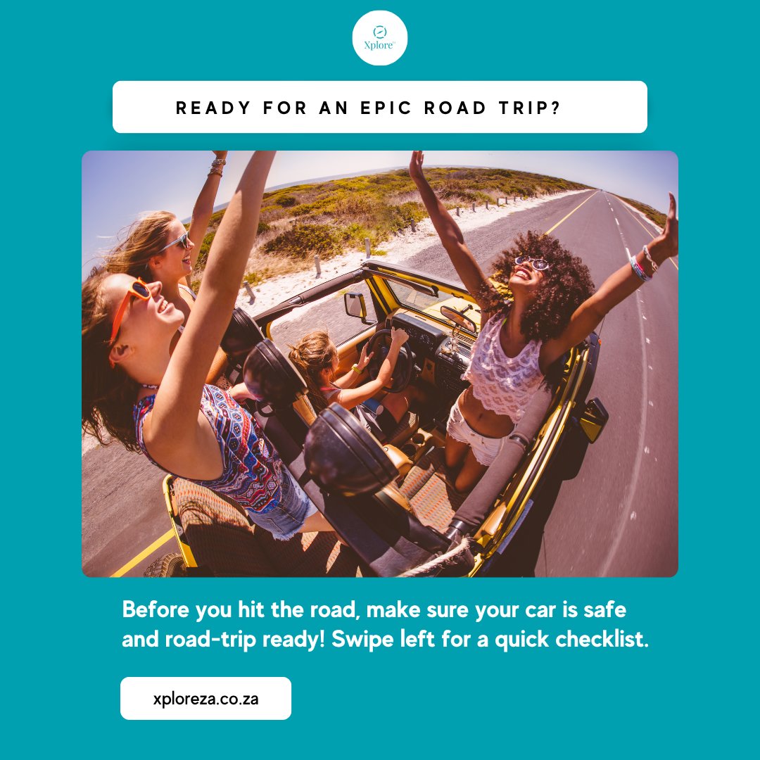 XplorZA's tweet image. 🚗✨ Ready, Set, Road Trip! Before you hit the open road with the family, make sure your car is road-trip ready with our quick safety checklist. Because peace of mind makes every kilometre smoother. 🛣️💛

#RoadTripReady #FamilyAdventures #TravelSafeSA #CarCareTips #XploreZA