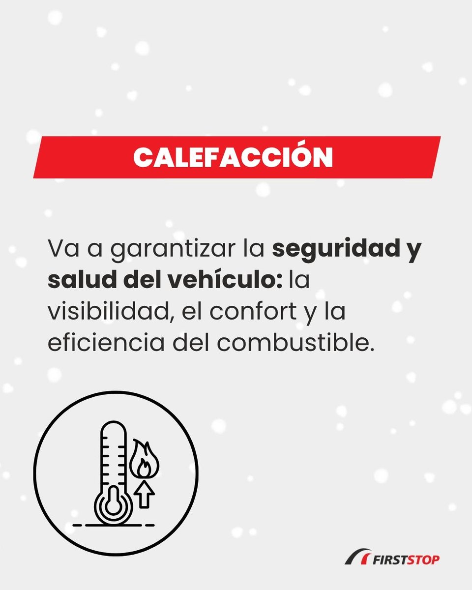 El frío ya está aquí! ¿Está tu coche preparado? 🧊

🟢 Batería cargada
🟢 Anticongelante renovado
🟢 Neumáticos listos
🟢 Calefacción a punto

❄️ Evita sustos. En First Stop te ayudamos a dejarlo preparado.

#FirstStop #Coche #Mantenimiento #ConsejosDeTaller